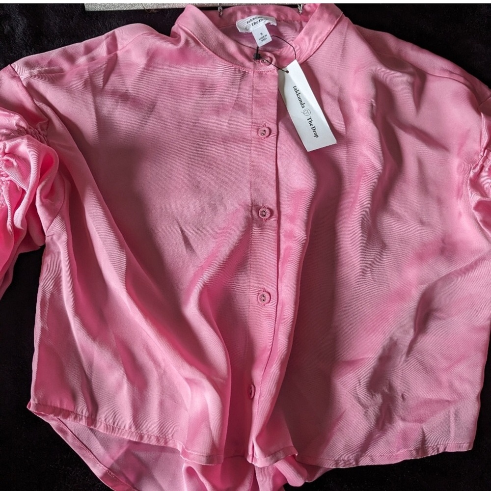 Pink Crop Button Down S